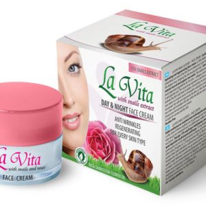 Crème Jour/Nuit Visage "LA VITA" (15%  Extrait d'Escargots & Roses)
